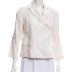 Diane von Furstenberg Linen White Blazer